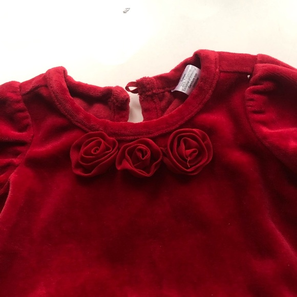 Red Baby Dress with Rosette Details - Picture 4 of 9
